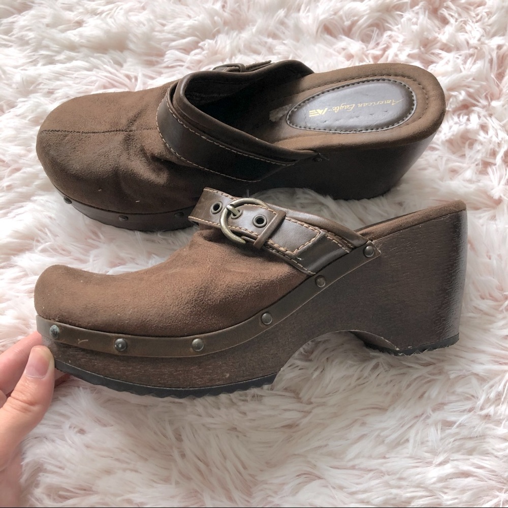 American Eagle Suede Clogs